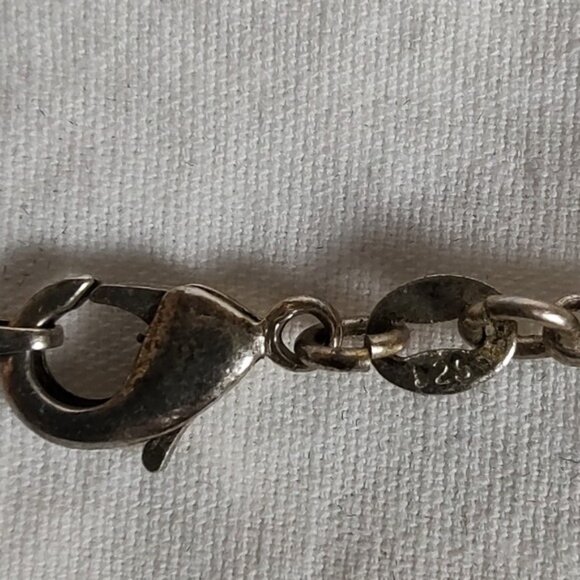 2" Dragon Vein Agate Heart Pendant Sterling Silver Chain Necklacf - Picture 7 of 8